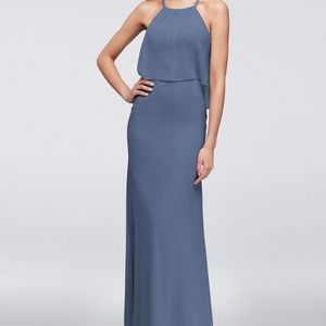 David's Bridal Steel Blue Dress